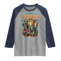 Funny I Freaking Love Summerween Raglan Shirt Horror Halloween Summer - Wonder Print Shop