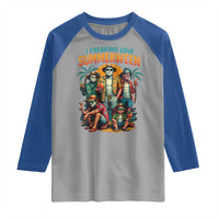 Funny I Freaking Love Summerween Raglan Shirt Horror Halloween Summer - Wonder Print Shop