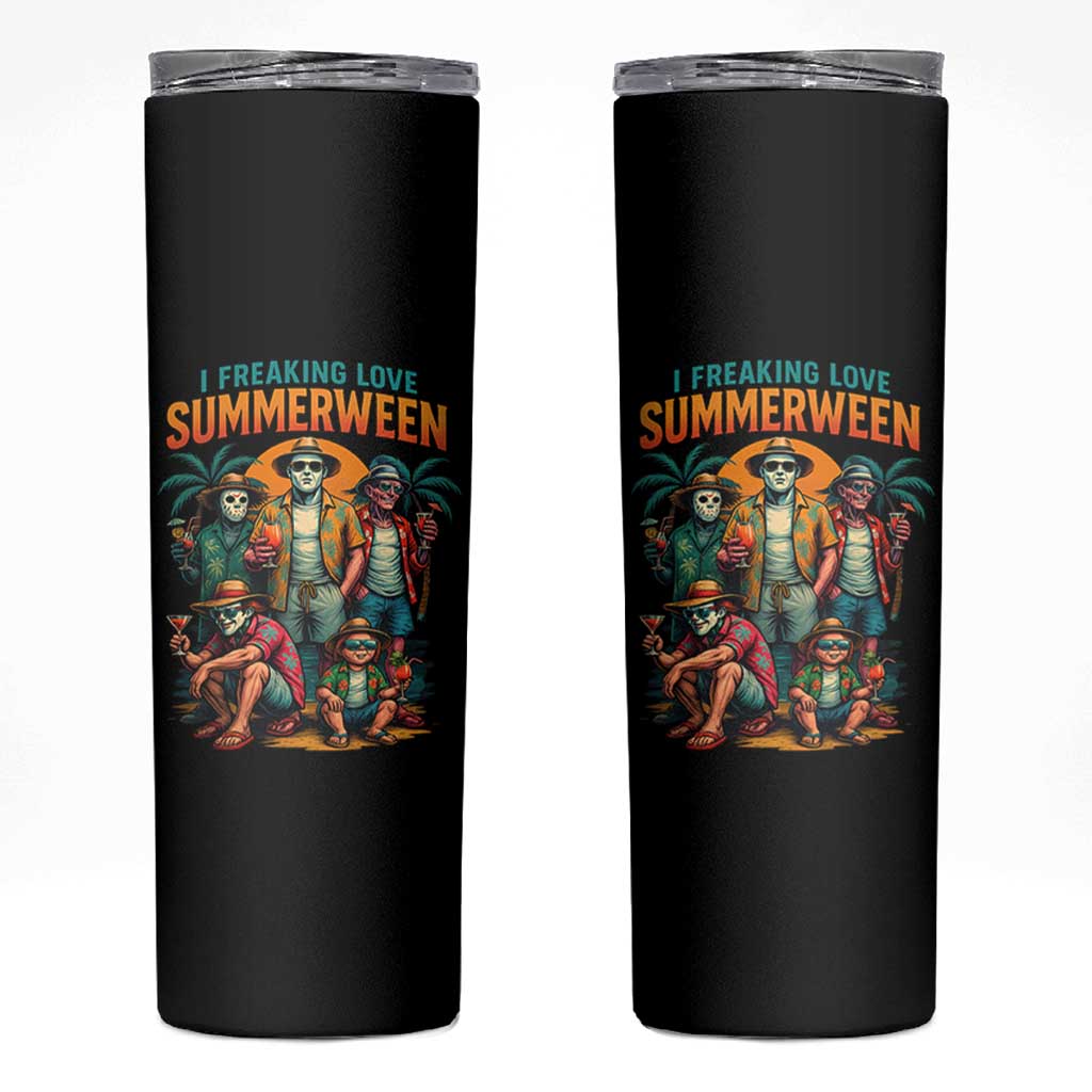 Funny I Freaking Love Summerween Skinny Tumbler Horror Halloween Summer - Wonder Print Shop
