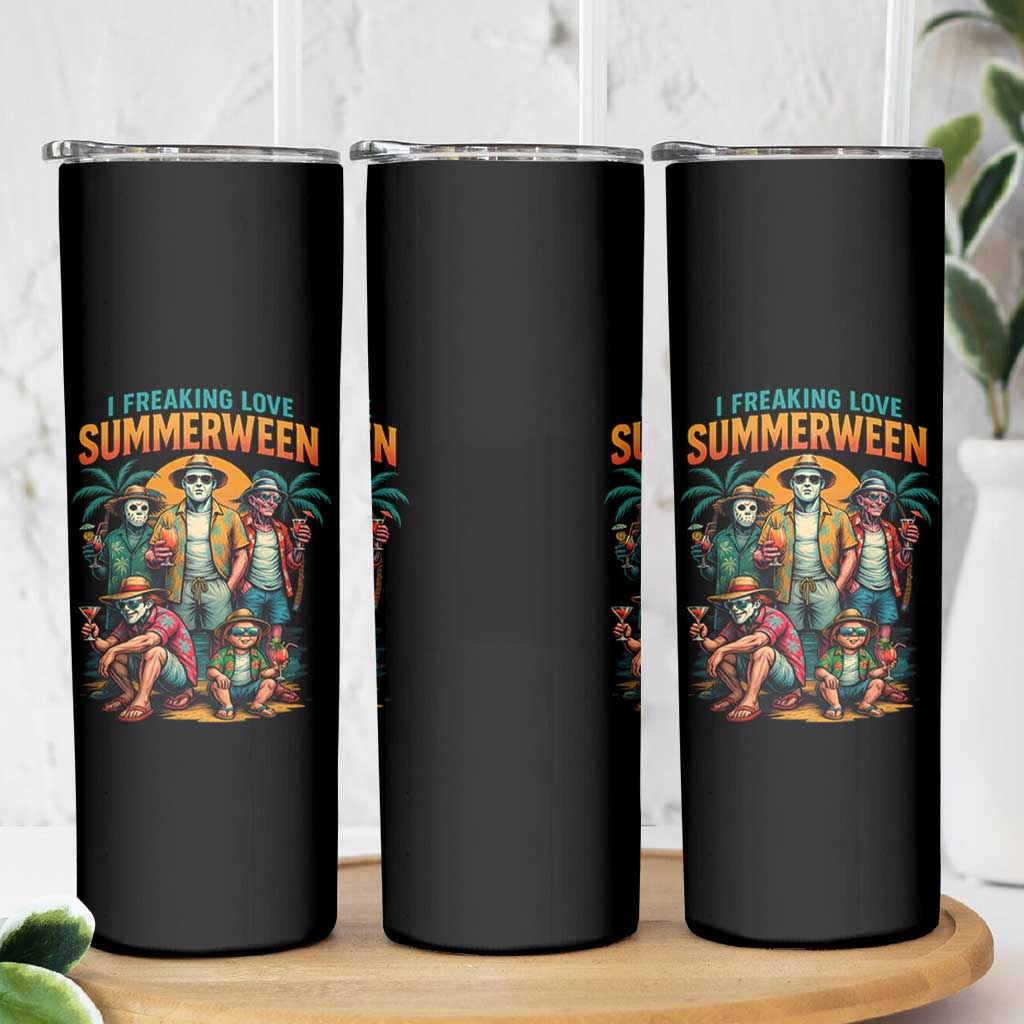 Funny I Freaking Love Summerween Skinny Tumbler Horror Halloween Summer - Wonder Print Shop