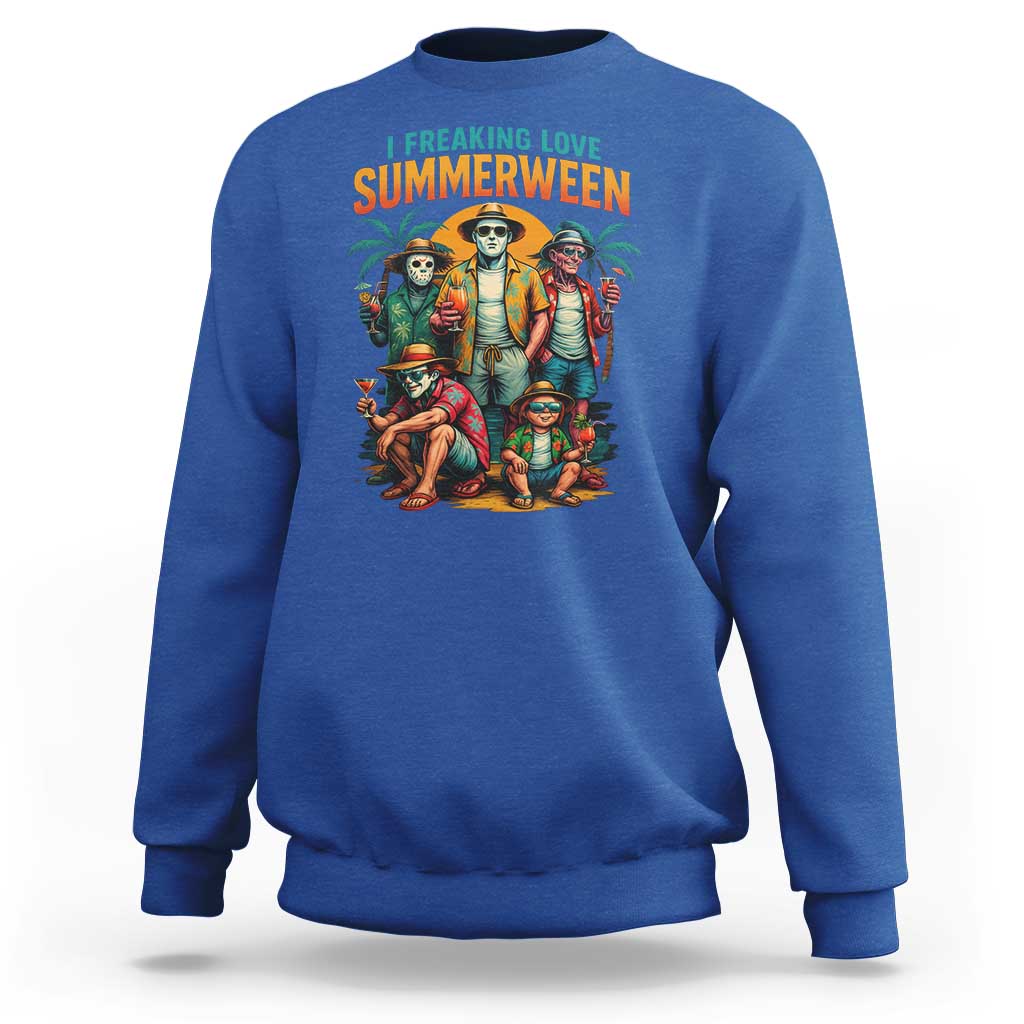 Funny I Freaking Love Summerween Sweatshirt Horror Halloween Summer - Wonder Print Shop
