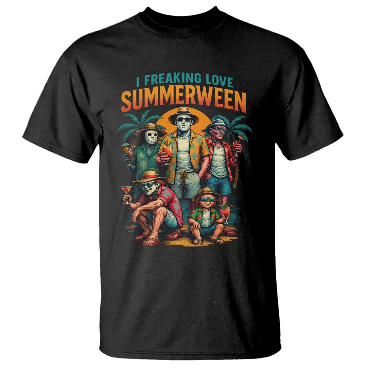 Funny I Freaking Love Summerween T Shirt Horror Halloween Summer - Wonder Print Shop