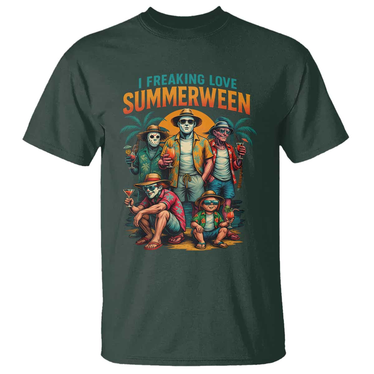 Funny I Freaking Love Summerween T Shirt Horror Halloween Summer - Wonder Print Shop