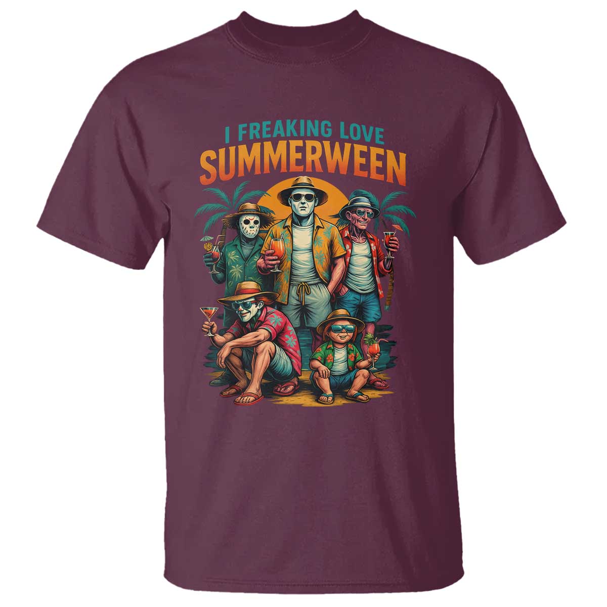 Funny I Freaking Love Summerween T Shirt Horror Halloween Summer - Wonder Print Shop