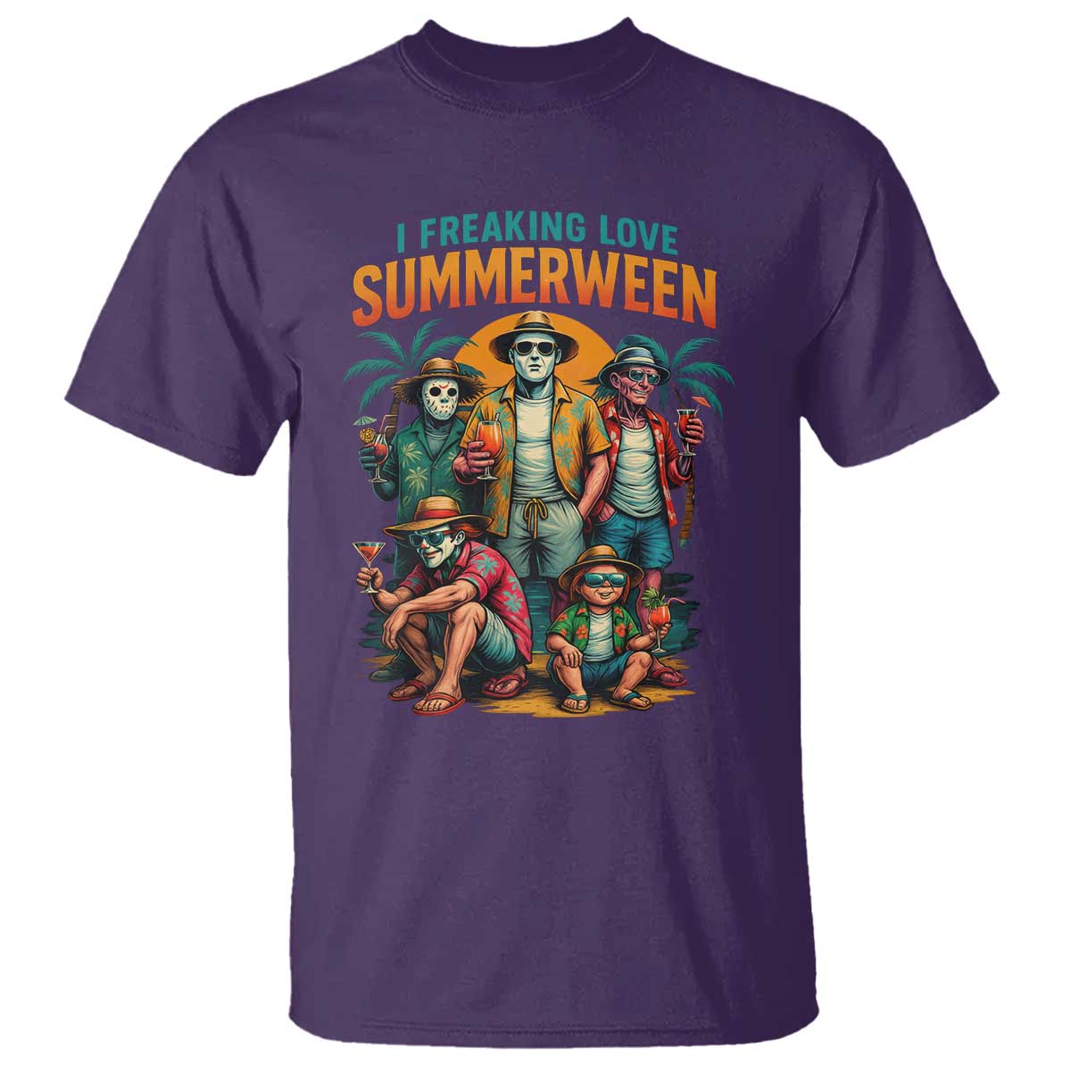 Funny I Freaking Love Summerween T Shirt Horror Halloween Summer - Wonder Print Shop