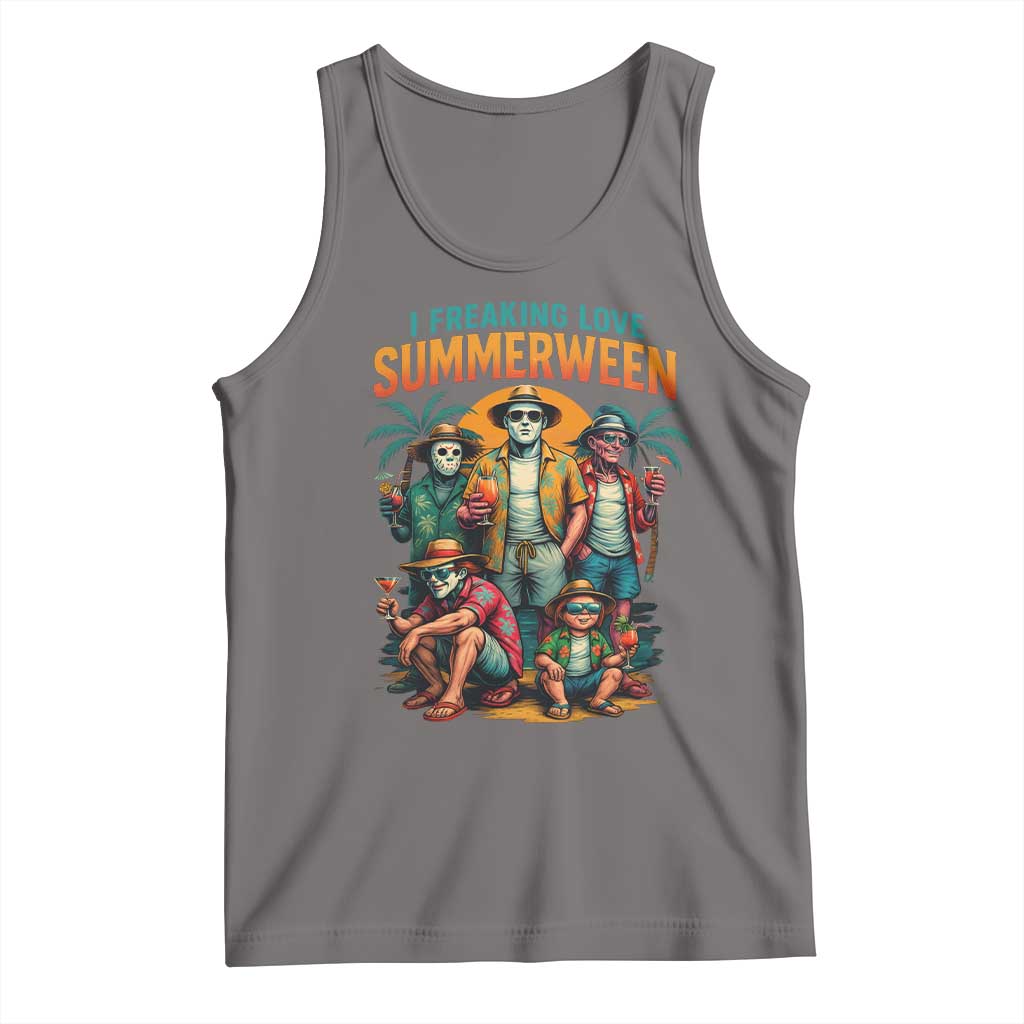 Funny I Freaking Love Summerween Tank Top Horror Halloween Summer - Wonder Print Shop
