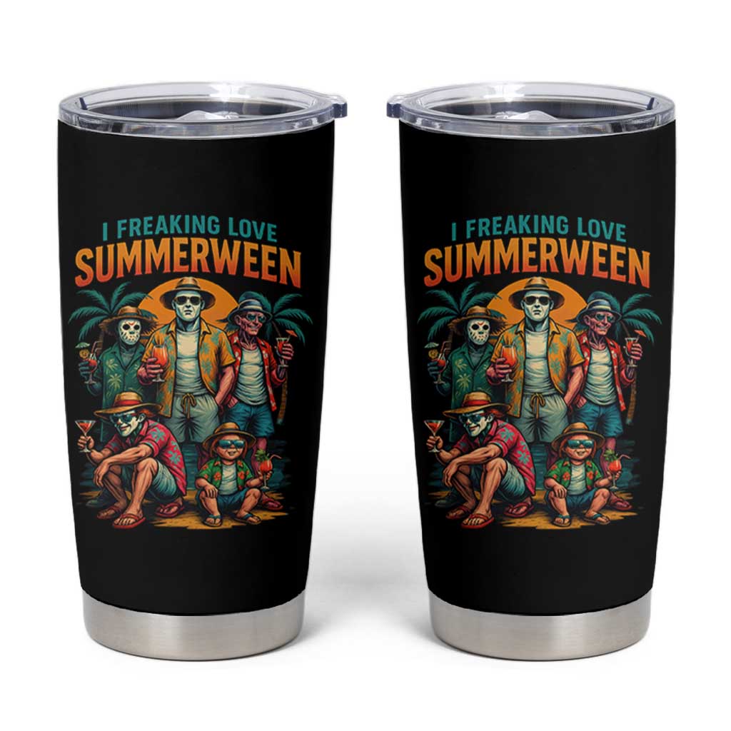Funny I Freaking Love Summerween Tumbler Cup Horror Halloween Summer - Wonder Print Shop