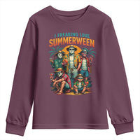 Funny I Freaking Love Summerween Youth Sweatshirt Horror Halloween Summer - Wonder Print Shop