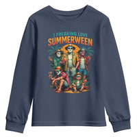 Funny I Freaking Love Summerween Youth Sweatshirt Horror Halloween Summer - Wonder Print Shop