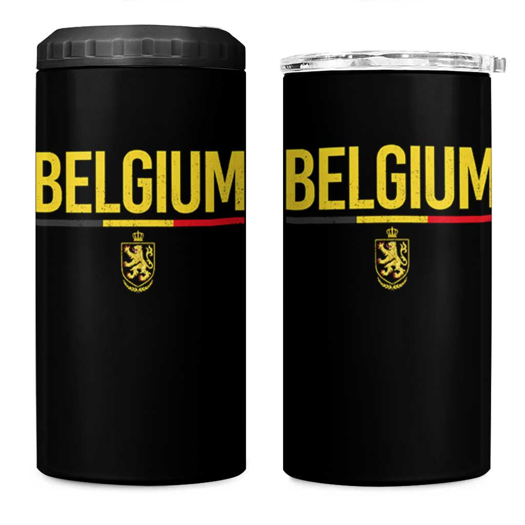 Belgium Belgian Flag 4 in 1 Can Cooler Tumbler Belgian Lion Coat of Arms Belgie Souvenir