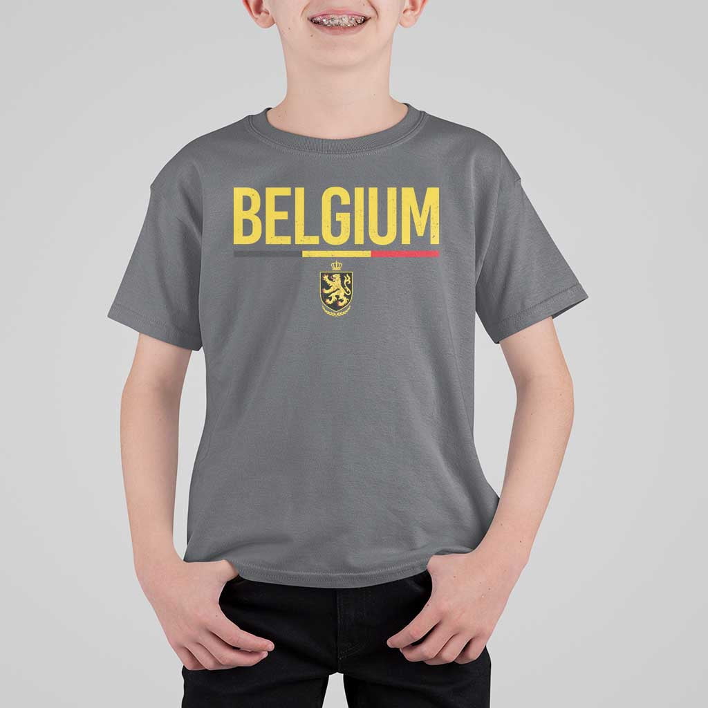 Belgium Belgian Flag T Shirt For Kid Belgian Lion Coat of Arms Belgie Souvenir