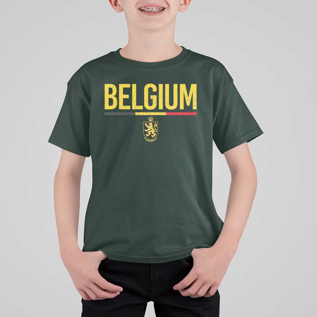 Belgium Belgian Flag T Shirt For Kid Belgian Lion Coat of Arms Belgie Souvenir