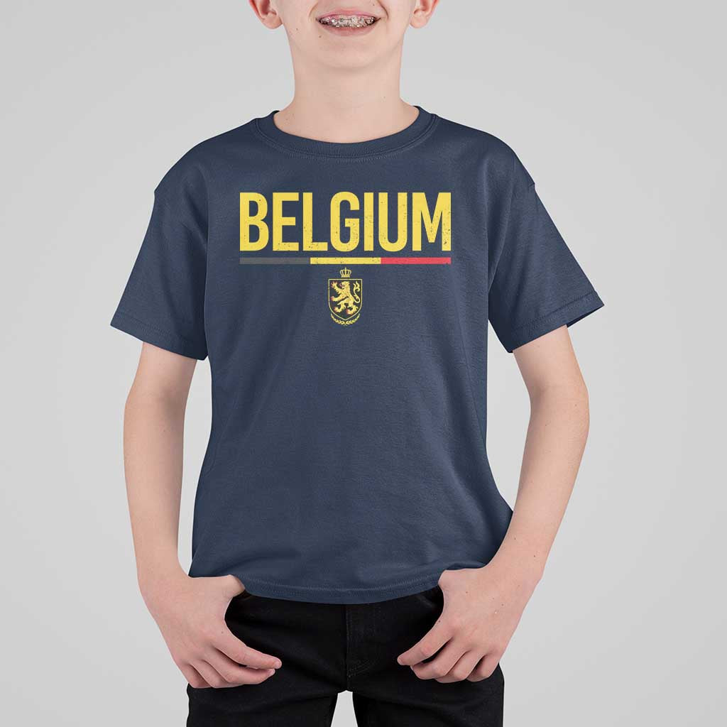 Belgium Belgian Flag T Shirt For Kid Belgian Lion Coat of Arms Belgie Souvenir