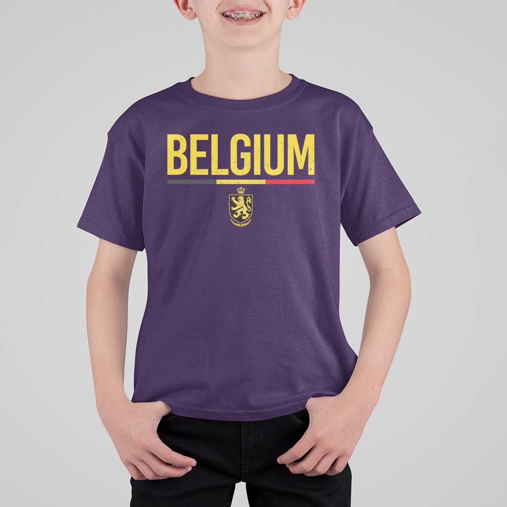 Belgium Belgian Flag T Shirt For Kid Belgian Lion Coat of Arms Belgie Souvenir