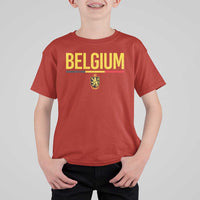 Belgium Belgian Flag T Shirt For Kid Belgian Lion Coat of Arms Belgie Souvenir