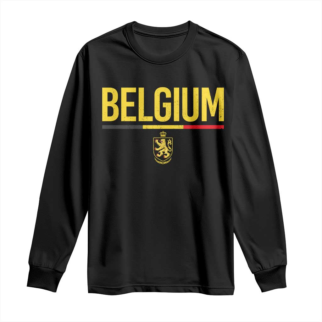 Belgium Belgian Flag Long Sleeve Shirt Belgian Lion Coat of Arms Belgie Souvenir