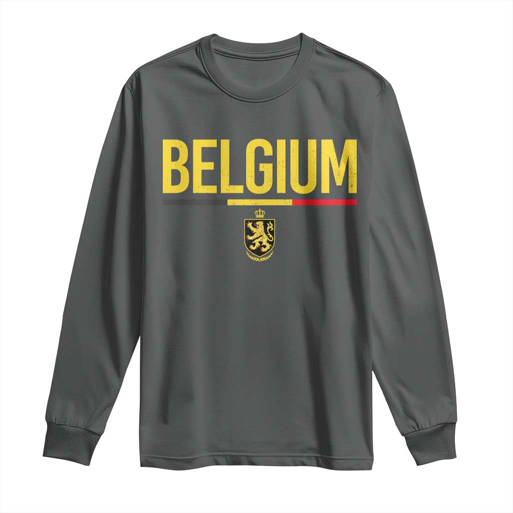 Belgium Belgian Flag Long Sleeve Shirt Belgian Lion Coat of Arms Belgie Souvenir