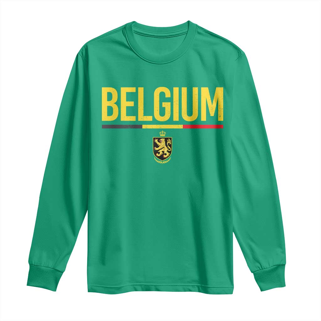 Belgium Belgian Flag Long Sleeve Shirt Belgian Lion Coat of Arms Belgie Souvenir