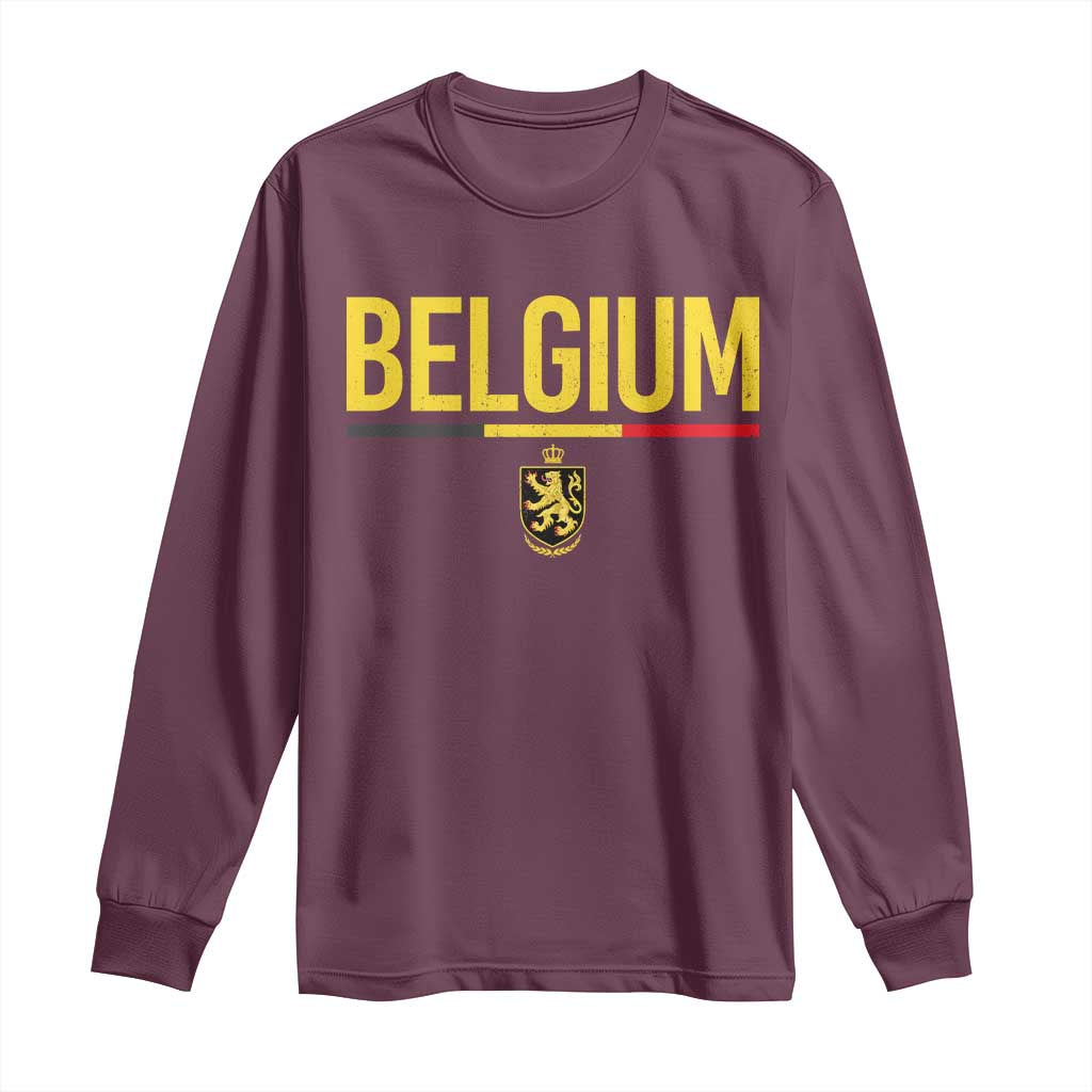 Belgium Belgian Flag Long Sleeve Shirt Belgian Lion Coat of Arms Belgie Souvenir