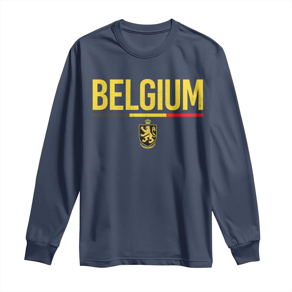 Belgium Belgian Flag Long Sleeve Shirt Belgian Lion Coat of Arms Belgie Souvenir