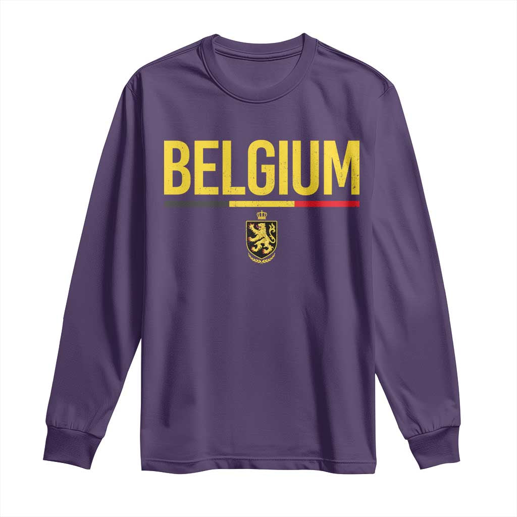 Belgium Belgian Flag Long Sleeve Shirt Belgian Lion Coat of Arms Belgie Souvenir