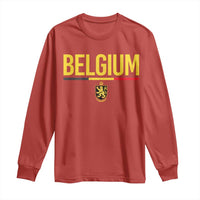 Belgium Belgian Flag Long Sleeve Shirt Belgian Lion Coat of Arms Belgie Souvenir