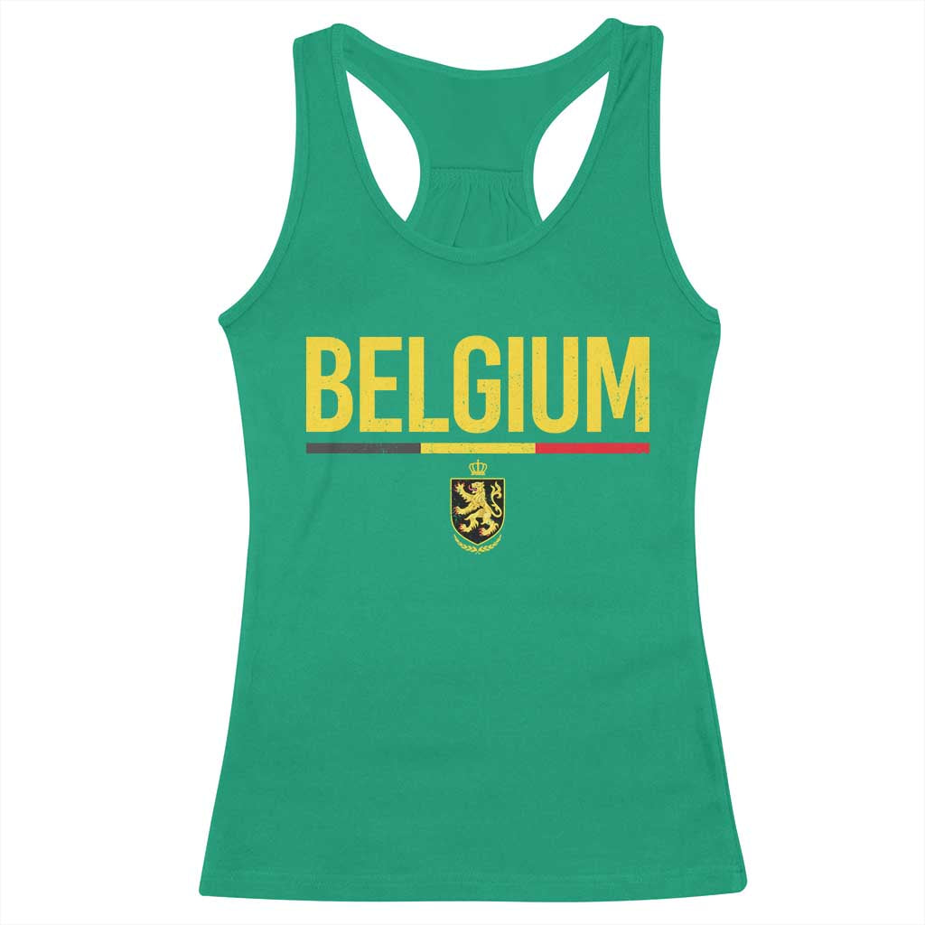 Belgium Belgian Flag Racerback Tank Top Belgian Lion Coat of Arms Belgie Souvenir