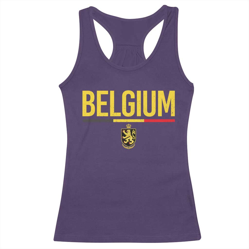 Belgium Belgian Flag Racerback Tank Top Belgian Lion Coat of Arms Belgie Souvenir