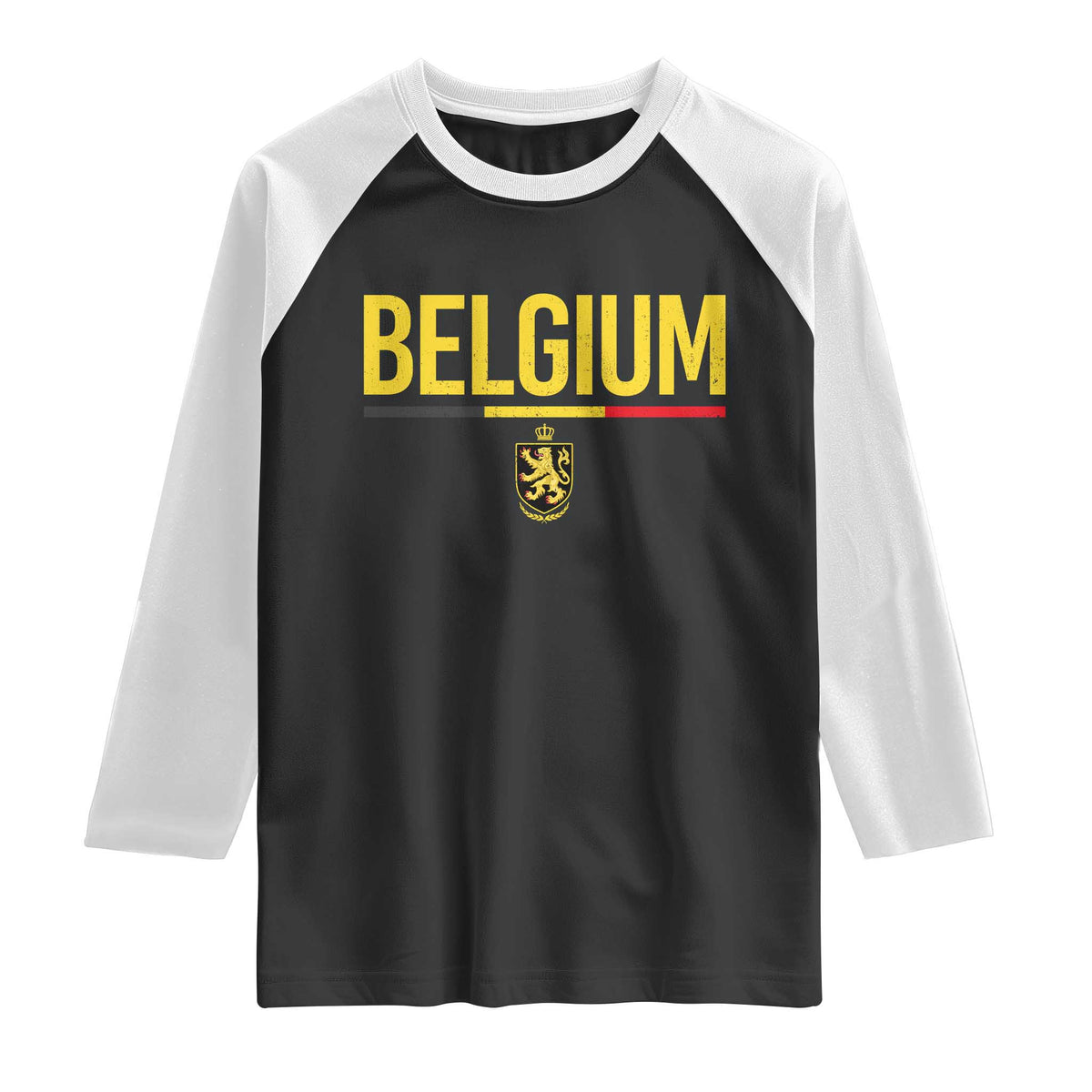 Belgium Belgian Flag Raglan Shirt Belgian Lion Coat of Arms Belgie Souvenir