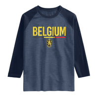 Belgium Belgian Flag Raglan Shirt Belgian Lion Coat of Arms Belgie Souvenir