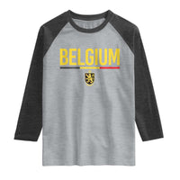 Belgium Belgian Flag Raglan Shirt Belgian Lion Coat of Arms Belgie Souvenir