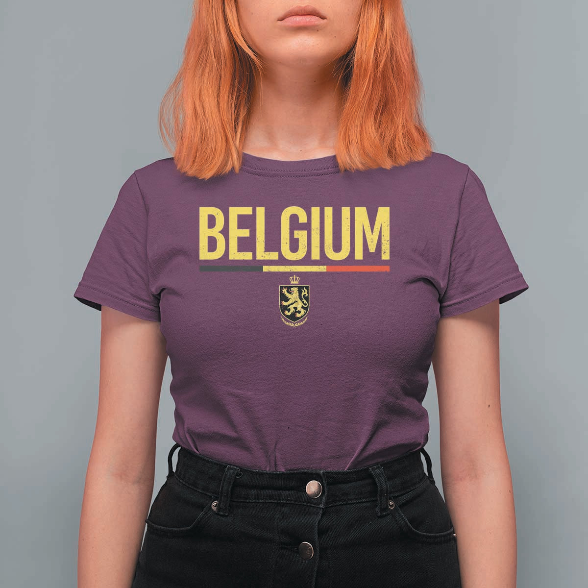 Belgium Belgian Flag T Shirt For Women Belgian Lion Coat of Arms Belgie Souvenir