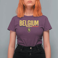 Belgium Belgian Flag T Shirt For Women Belgian Lion Coat of Arms Belgie Souvenir