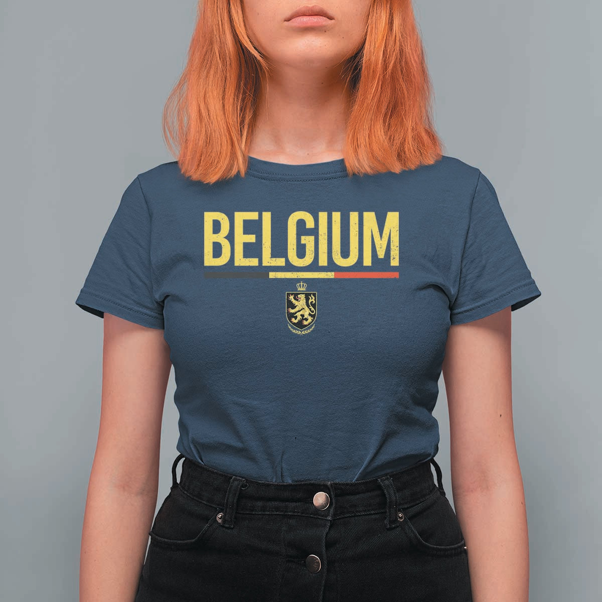 Belgium Belgian Flag T Shirt For Women Belgian Lion Coat of Arms Belgie Souvenir