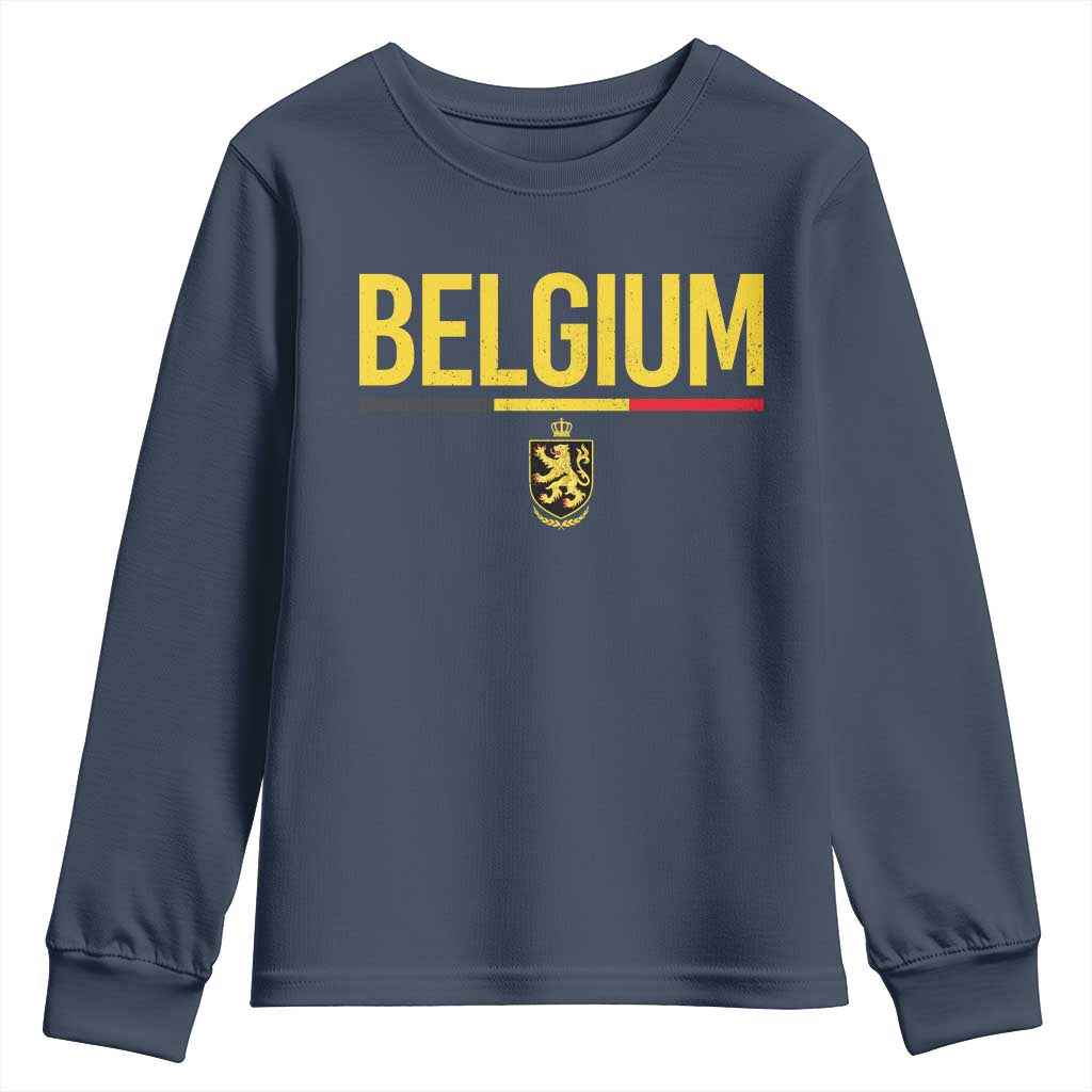Belgium Belgian Flag Youth Sweatshirt Belgian Lion Coat of Arms Belgie Souvenir