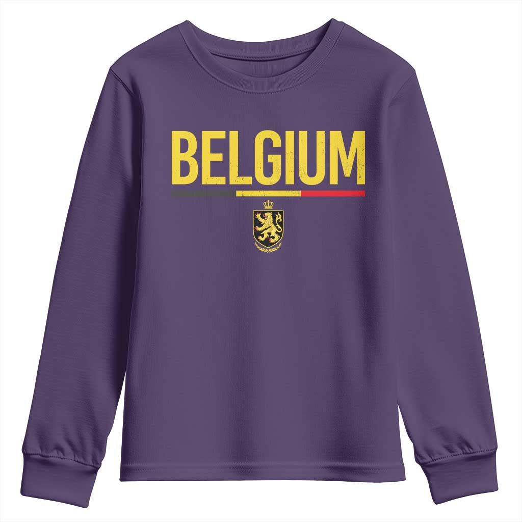 Belgium Belgian Flag Youth Sweatshirt Belgian Lion Coat of Arms Belgie Souvenir