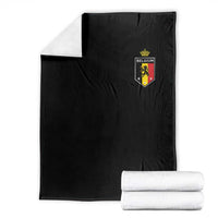 Belgium Football Crest Throw Blanket Vintage Belgian Lion Crown Belgian Heritage
