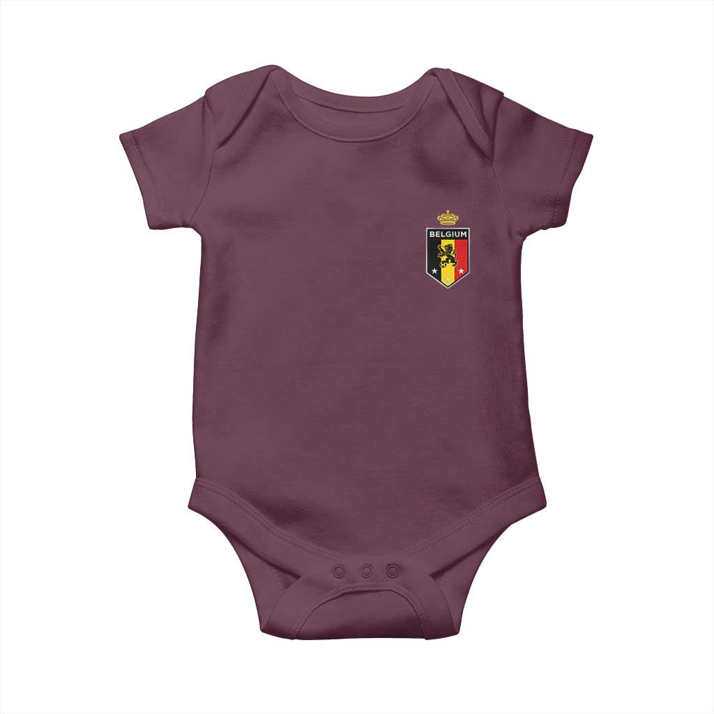 Belgium Football Crest Baby Onesie Vintage Belgian Lion Crown Belgian Heritage