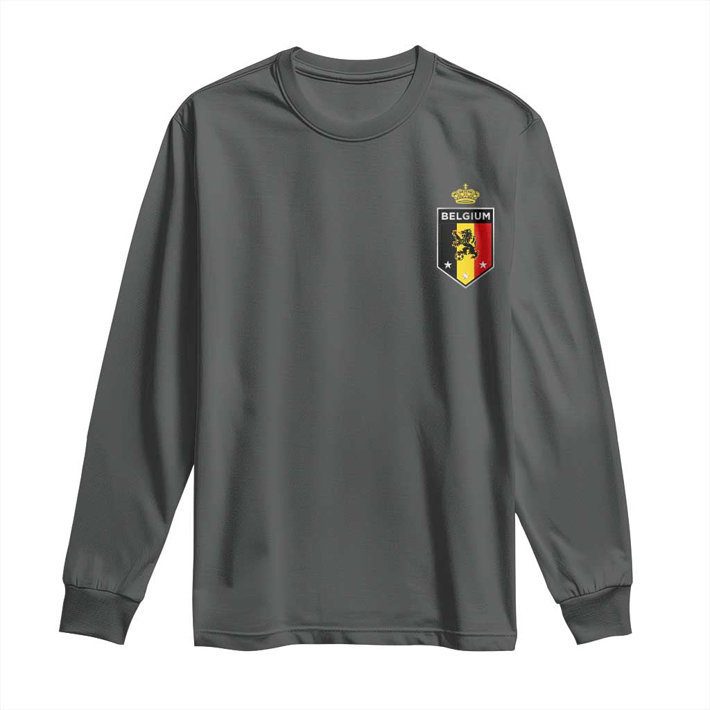Belgium Football Crest Long Sleeve Shirt Vintage Belgian Lion Crown Belgian Heritage