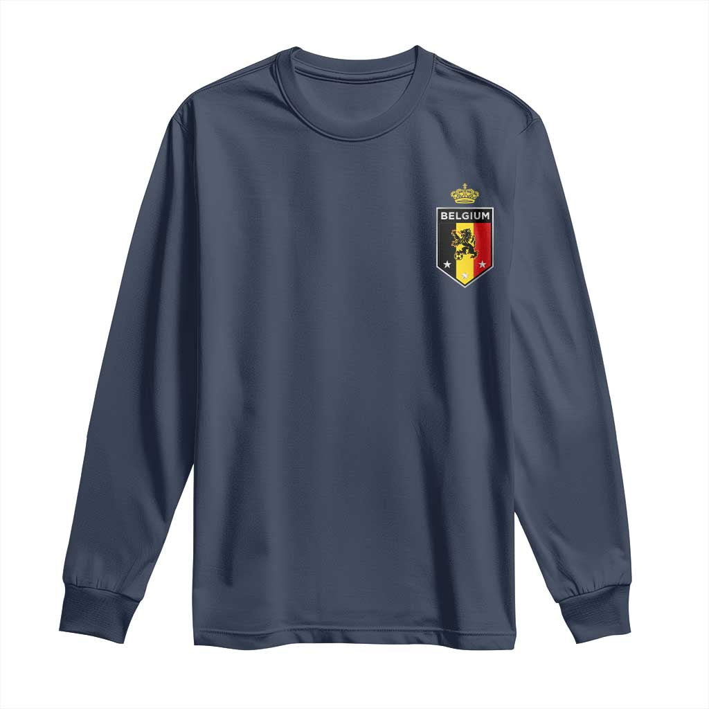 Belgium Football Crest Long Sleeve Shirt Vintage Belgian Lion Crown Belgian Heritage