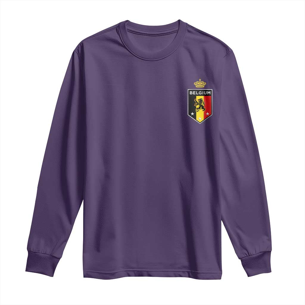 Belgium Football Crest Long Sleeve Shirt Vintage Belgian Lion Crown Belgian Heritage