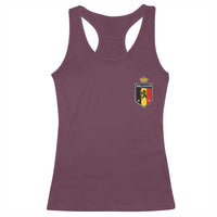 Belgium Football Crest Racerback Tank Top Vintage Belgian Lion Crown Belgian Heritage