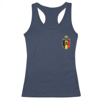 Belgium Football Crest Racerback Tank Top Vintage Belgian Lion Crown Belgian Heritage