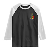 Belgium Football Crest Raglan Shirt Vintage Belgian Lion Crown Belgian Heritage
