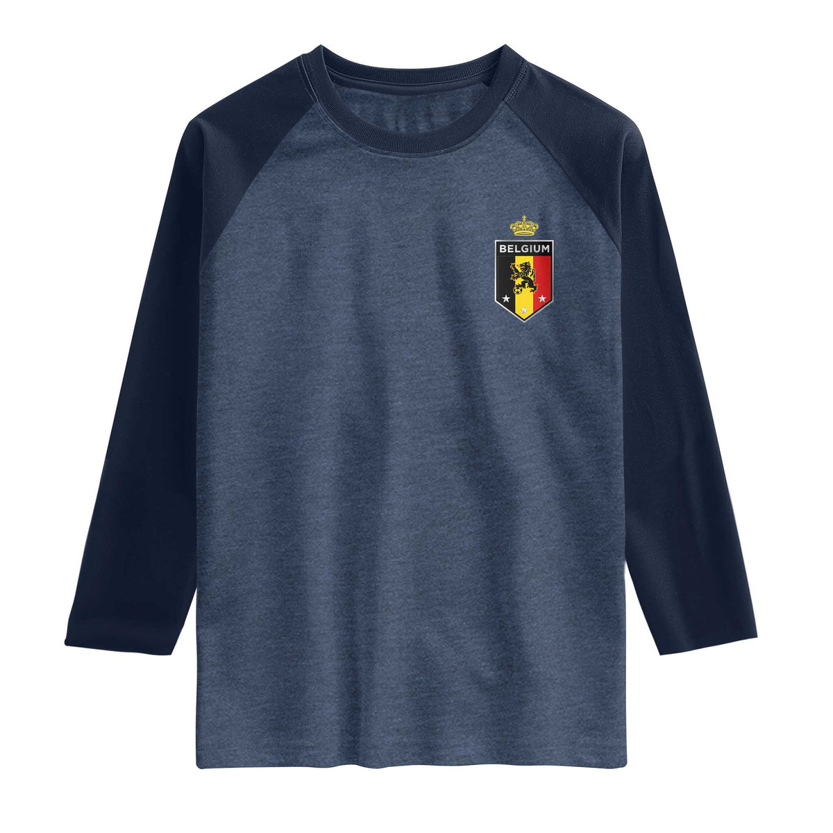 Belgium Football Crest Raglan Shirt Vintage Belgian Lion Crown Belgian Heritage