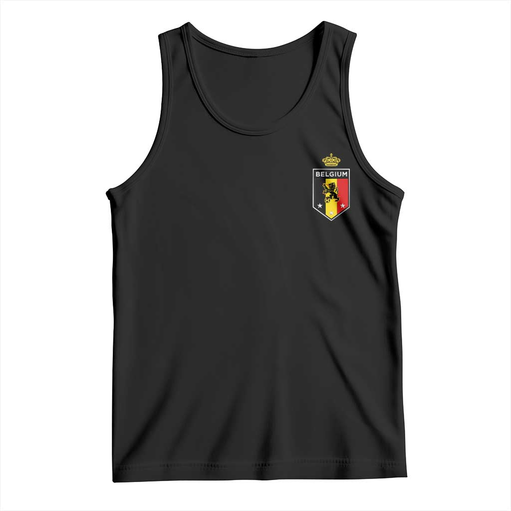 Belgium Football Crest Tank Top Vintage Belgian Lion Crown Belgian Heritage