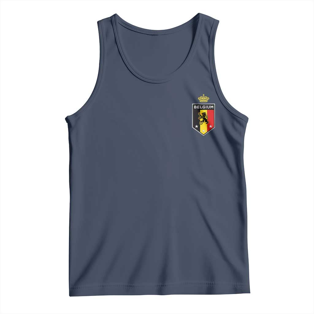 Belgium Football Crest Tank Top Vintage Belgian Lion Crown Belgian Heritage