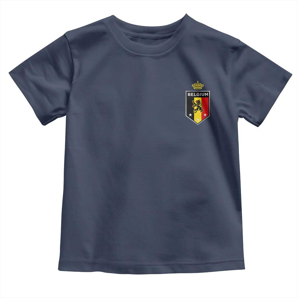 Belgium Football Crest Toddler T Shirt Vintage Belgian Lion Crown Belgian Heritage