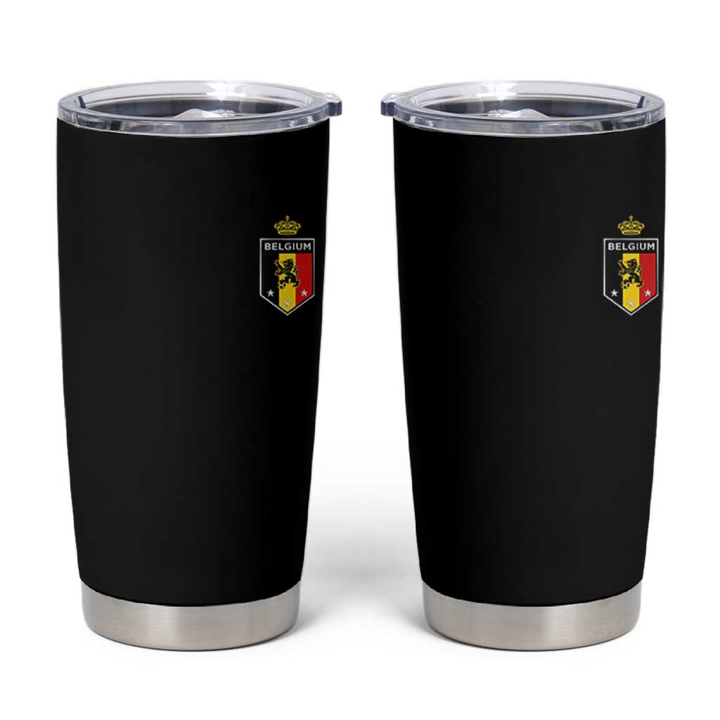 Belgium Football Crest Tumbler Cup Vintage Belgian Lion Crown Belgian Heritage