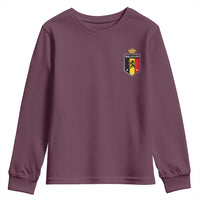 Belgium Football Crest Youth Sweatshirt Vintage Belgian Lion Crown Belgian Heritage